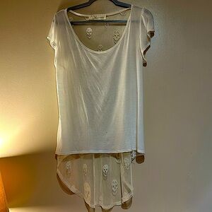 Vintage Havana Skull High Low Shirt